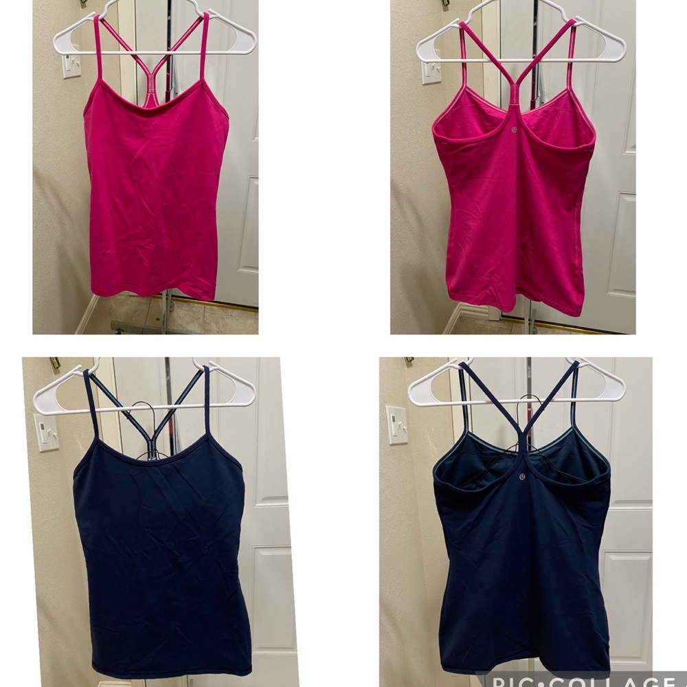 Lululemon Crossback "bundle of 2" Tank Tops Size 8 Built in Bra.